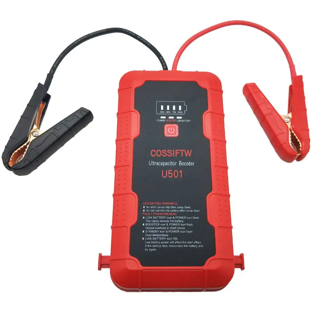 Super Capacitor12V Batteryless 8.0 Gas&4.0 Diesel Jump Starter for Car Battery Bulit-in Supercapacitor No Need Pre-Charge