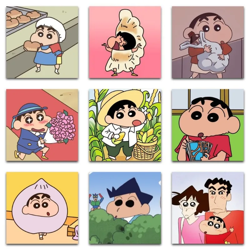 59 шт. Симпатичные стикеры Crayon Shin-chan с героями мультфильмов Shinnosuke norella, декоративные водонепроницаемые Стикеры для холодильника