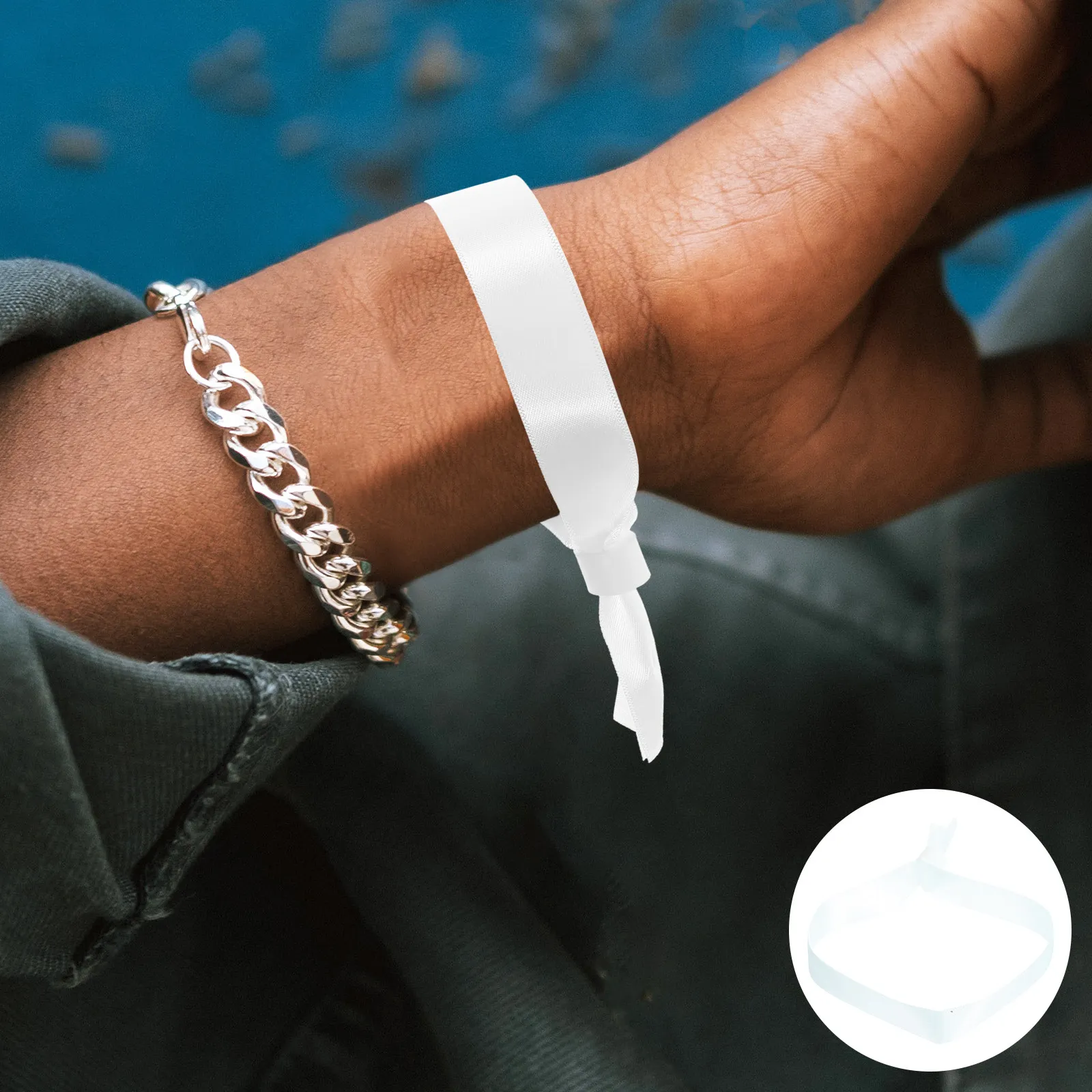 

20Pcs Blank Fabric Wristbands Soft Lightweight Cloth Event Wristbands for Parties Concerts Proms Vip Access Identification