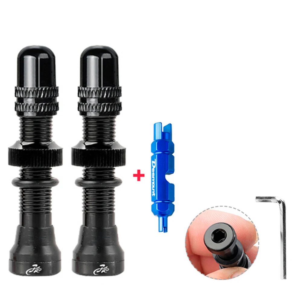 Bike Nipple Schrader Valve Kits Extender Valves CNC Machined Anodized A/V  Valves 40/60mm Vacuum Nozzle Tubeless Tire Valves