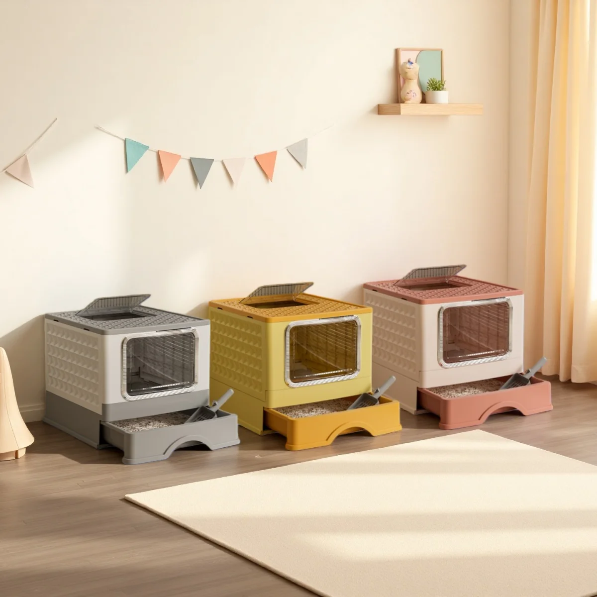 53X43.5X40CM Foldable Enclosed - Self Cleaning Cat Litter Box Automatic 评论和价格