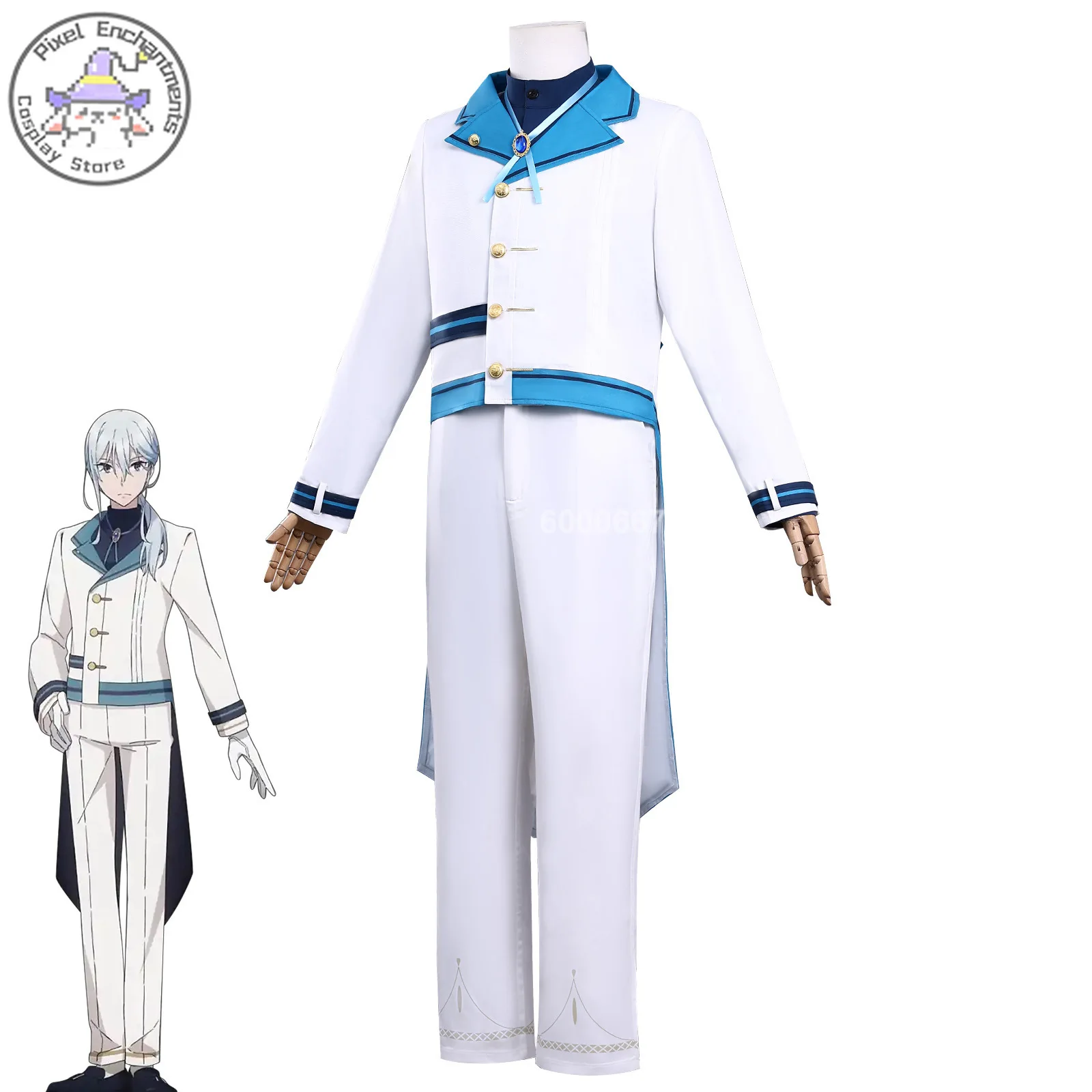 

Hot Secrets of The Silent Witch Cosplay Costume Anime Hillier Ashley Role Playing White Uniform Men Comic Con Halloween Party