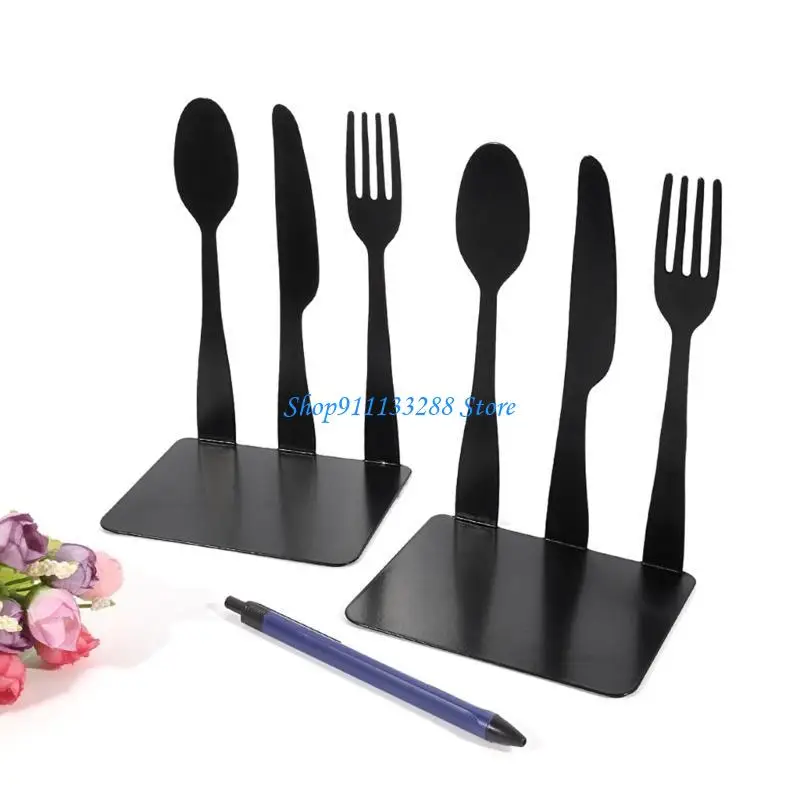 G88D Hollow Out Design Books Stand Metal Books Display Stand Bookends, Stand for Displaying Books, Picture Albums, Notebooks