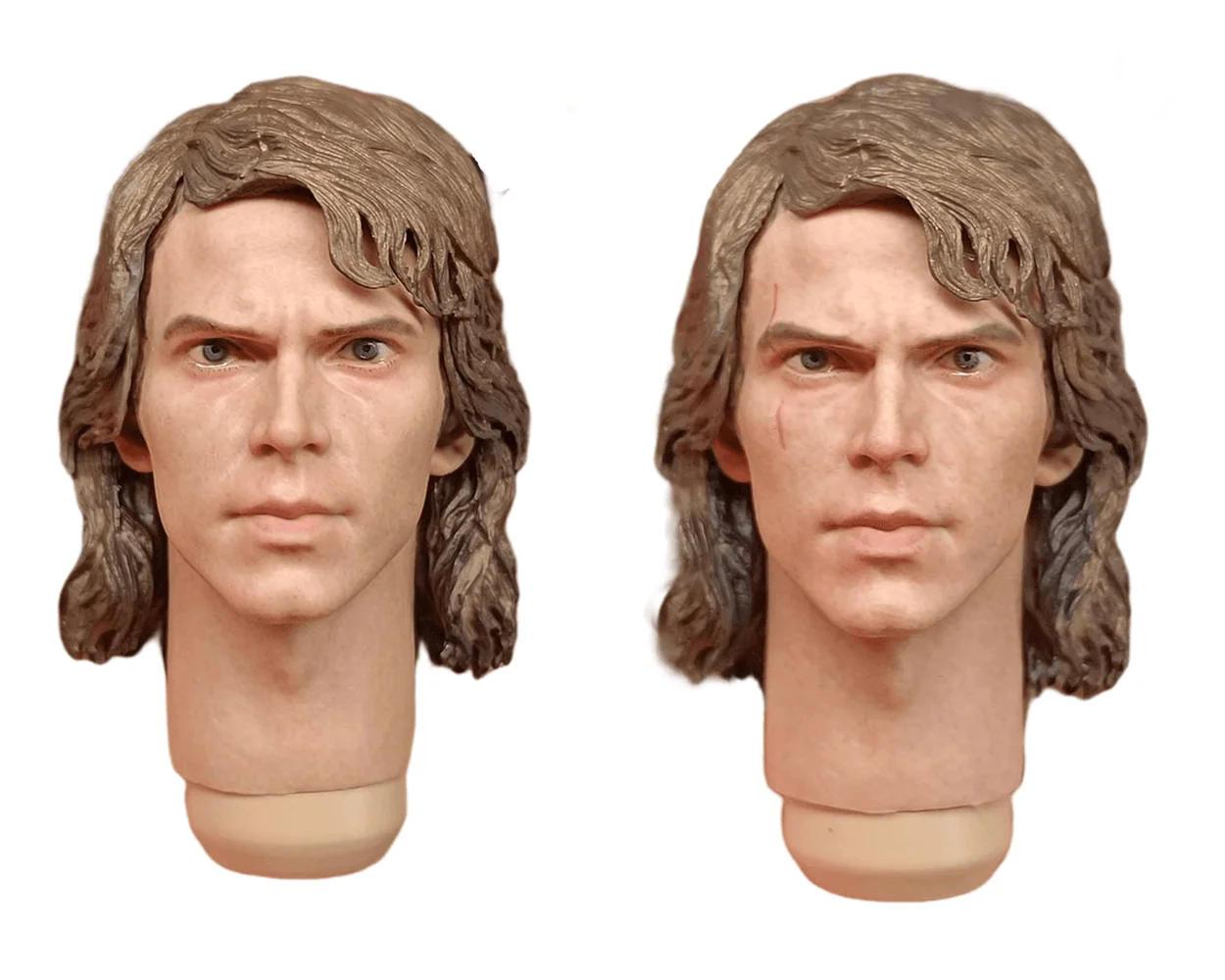 

1/6 Scale Head Carving Hayden Christensen Male Soldier Model PVC Long Neck Curly Hair Suitable 12-Inch Action Figure Body Doll