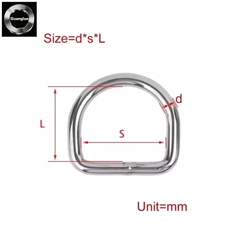 M3 M4 M5 M6 M8 M10 304 Stianless Steel D Ring Buckle Quick Connect Ring Buckles For Webbing Backpack Bag Parts Leather Craft Bag