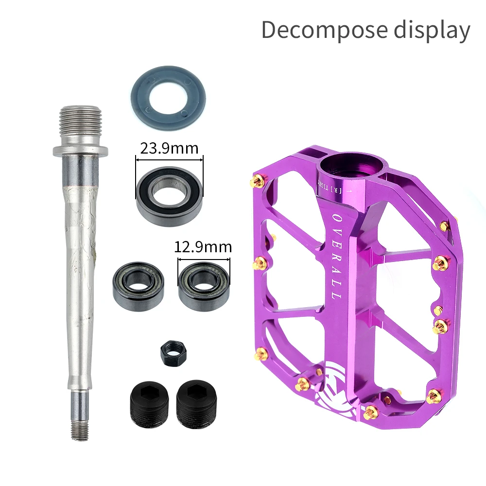 

Mountain Bike Pedal 3 Bearing Aluminium Alloy CNC Non-Slip Flat Platform for MTB BMX Road Cycling Durable Lightweight
