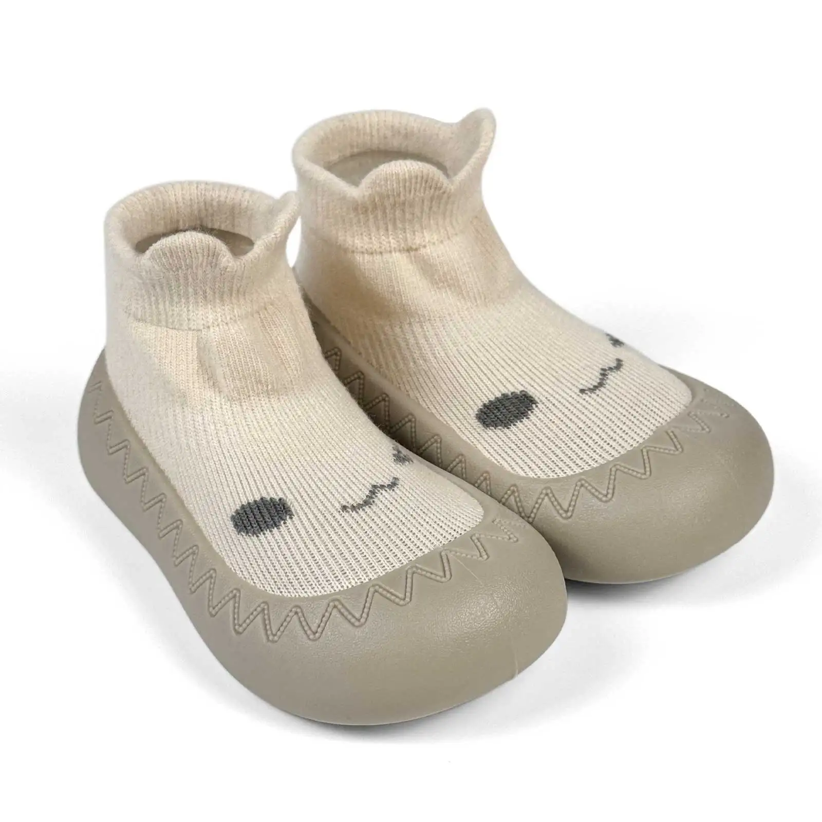 Sapatos de meia para bebês, chinelos antiderrapantes para meninos e meninas, respiráveis e leves, sapato para primeira caminhada, sola de borracha