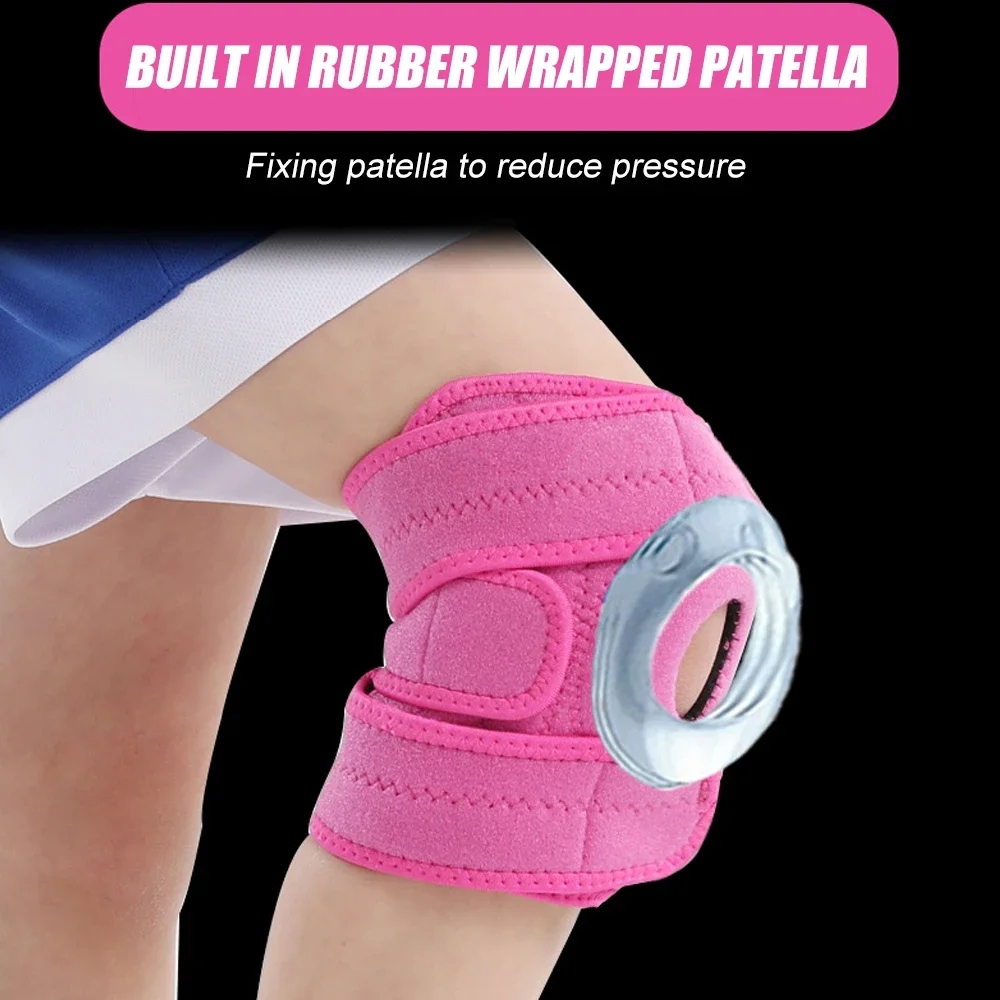 1/2/4Pcs Youth Knee Support Brace, Breathable Air Hole Knee Wrap with 4 Spring Strips, Adjustable Straps Knee Protector for Kids