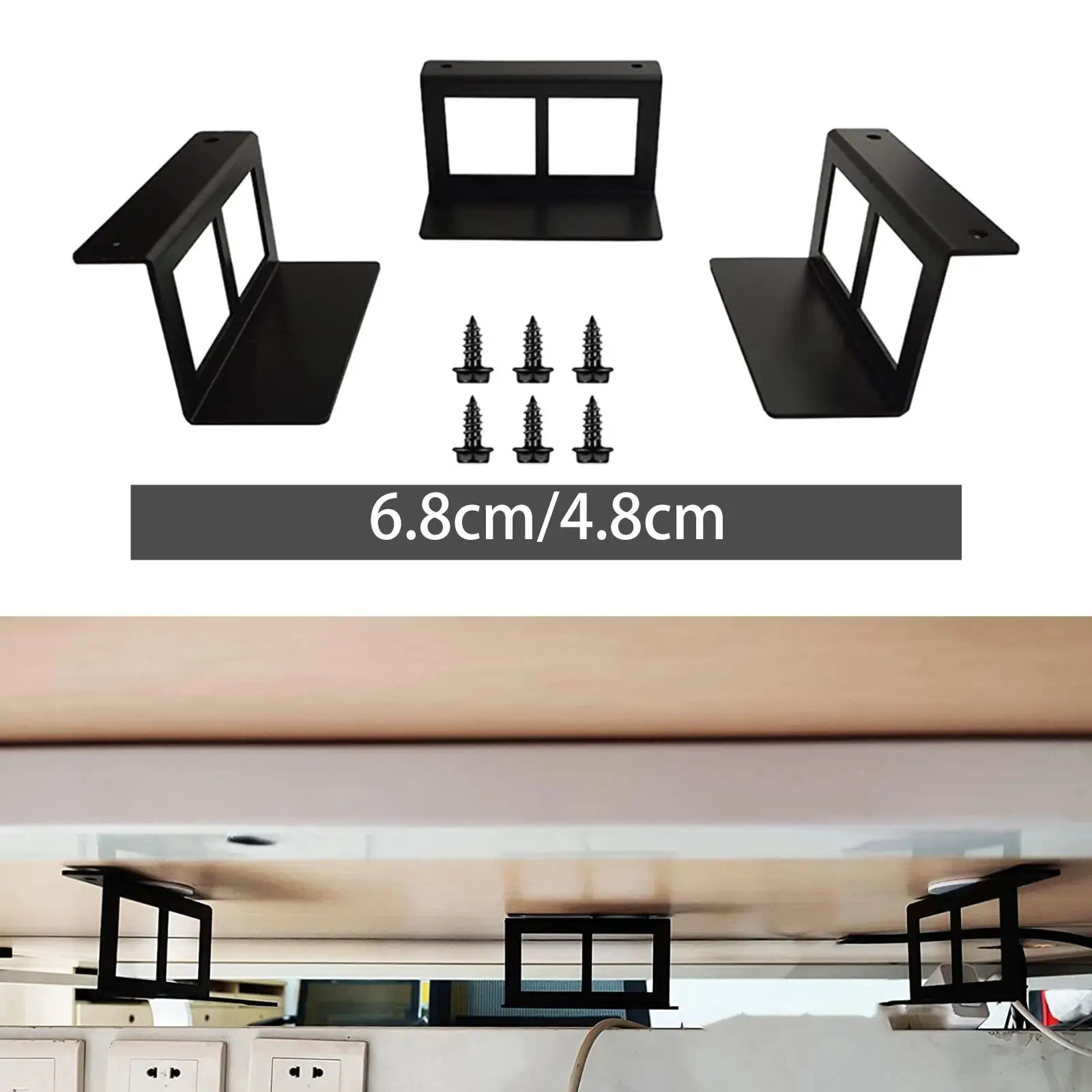 

Under Desk Laptop Mount Brackets Stand Set Easy to Install Notebook Bracket
