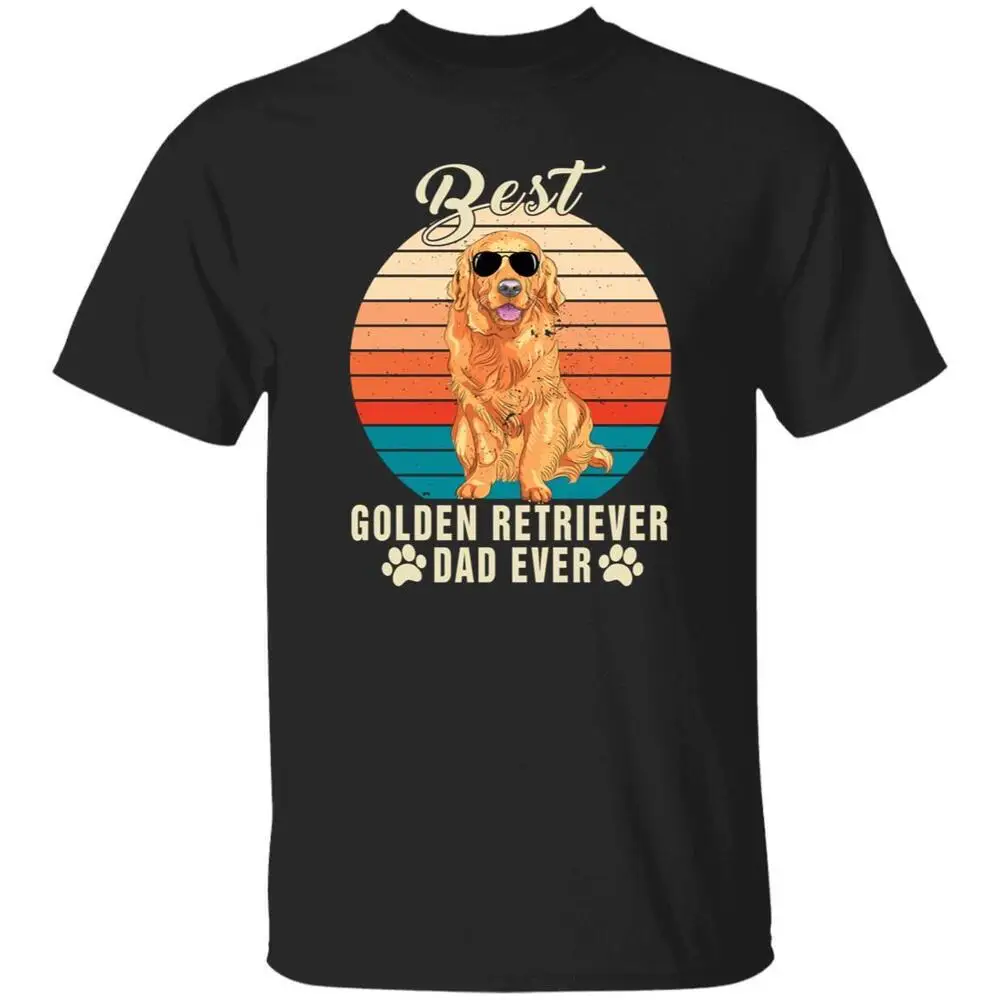 Best golden retriever dad ever Retro Unisex T-shirt gift black dark heather High Quality 100%Cotton Short Sleeve