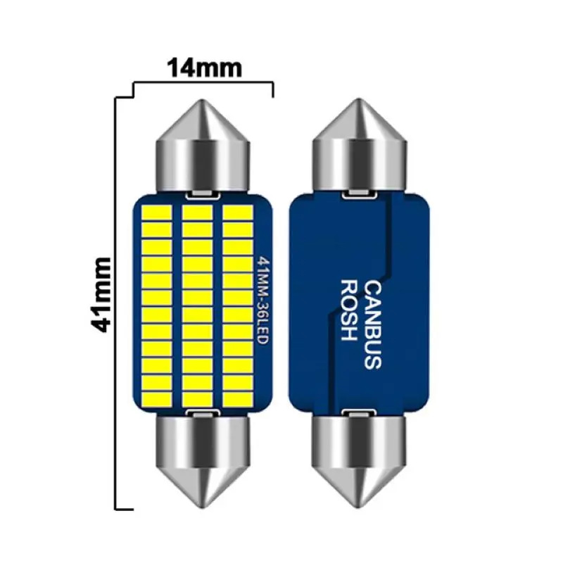 Imagem -06 - Led Automobile Reading Lamp Luz Branca Lâmpada do Telhado Vem com Compartimento 12v 31 mm 36 mm 39 mm 41 mm 301421smd