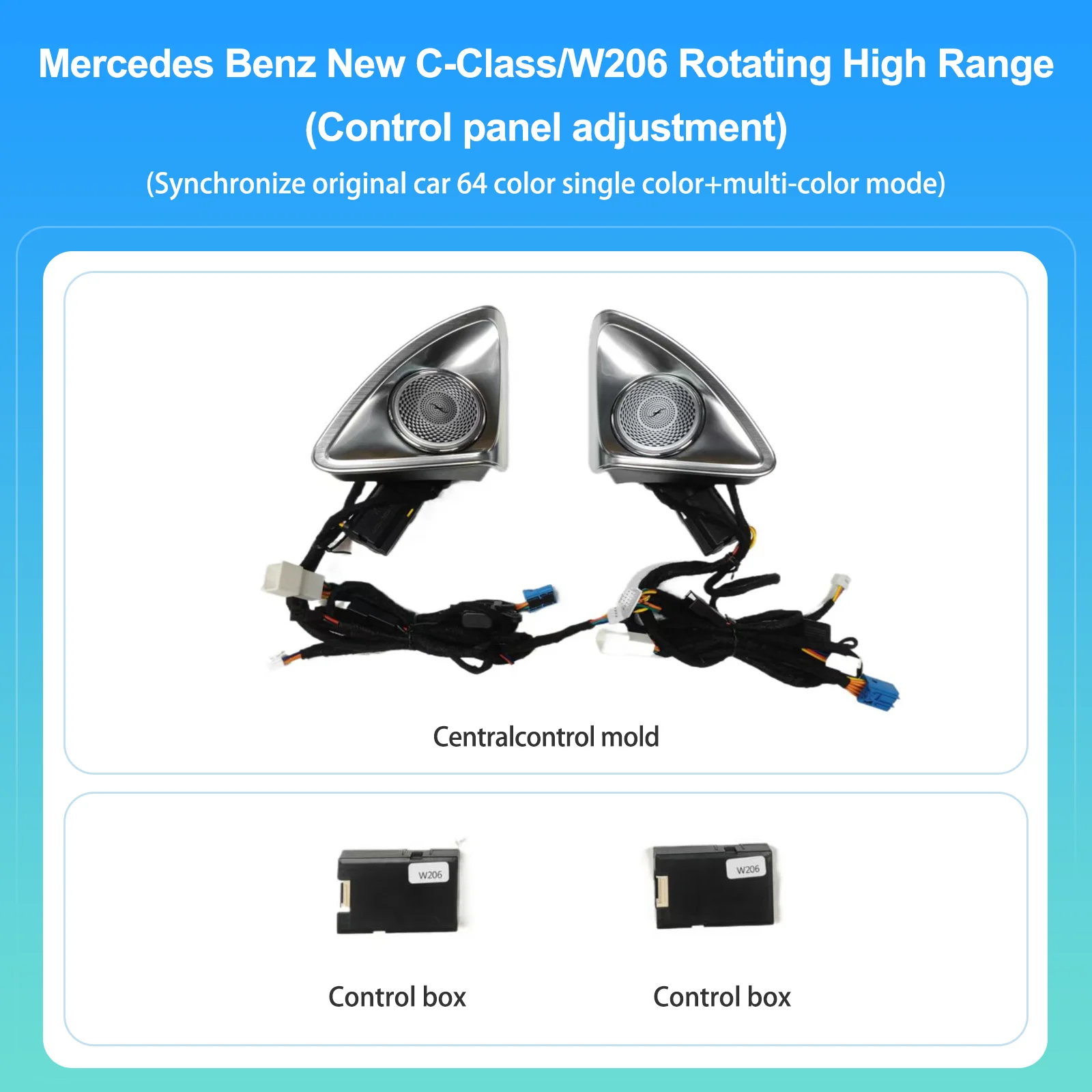 Past Voor Mercedes W167 W177 W205 W206 W213 W214 W222 W223 X253 X254 GLE GLS GLC EEN C E S OEM Gegoten 4D Roterende Tweeter Ambient L