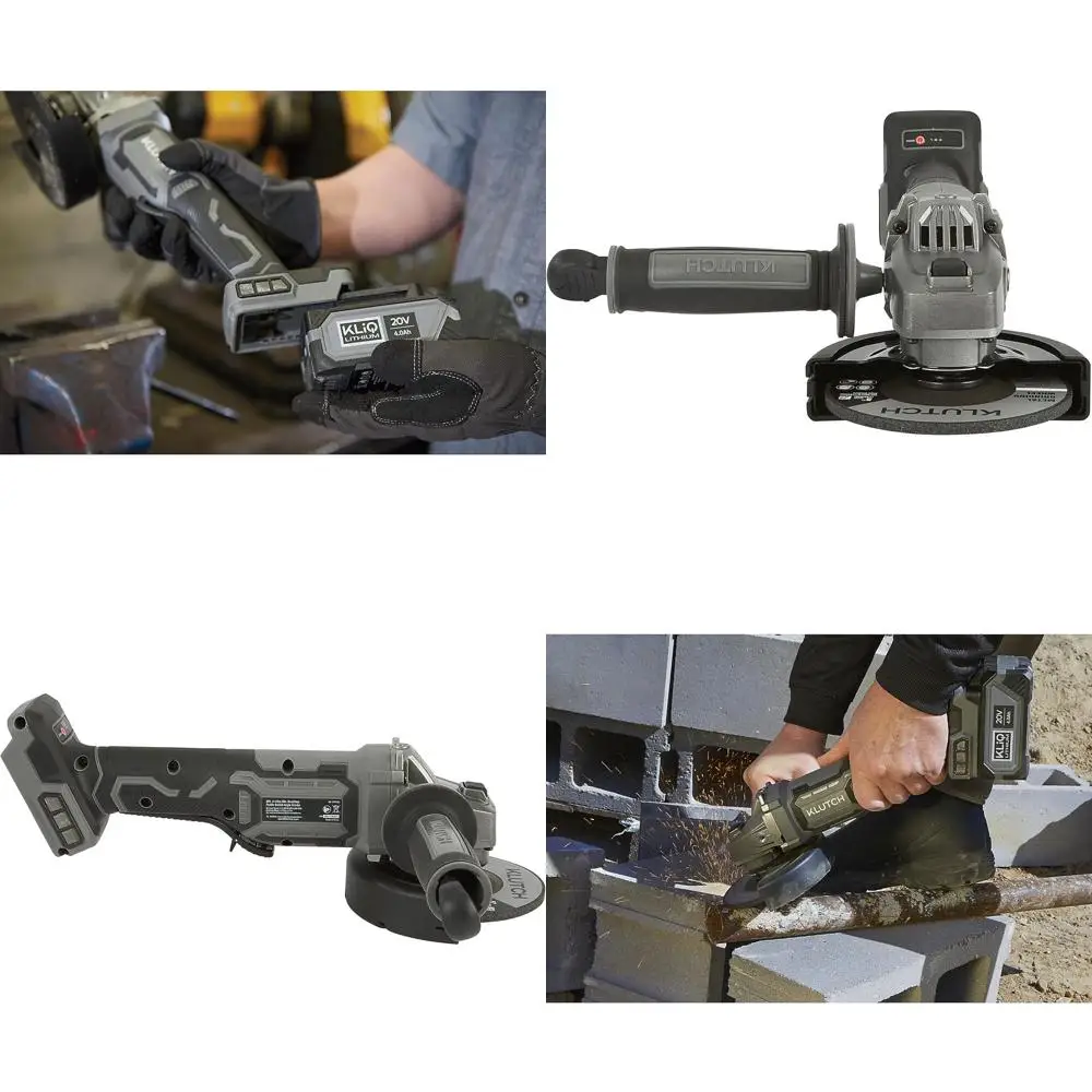 

KLiQ 20V Cordless Brushless Angle Grinder, 4-1/2/5 Paddle Switch, Tool Only