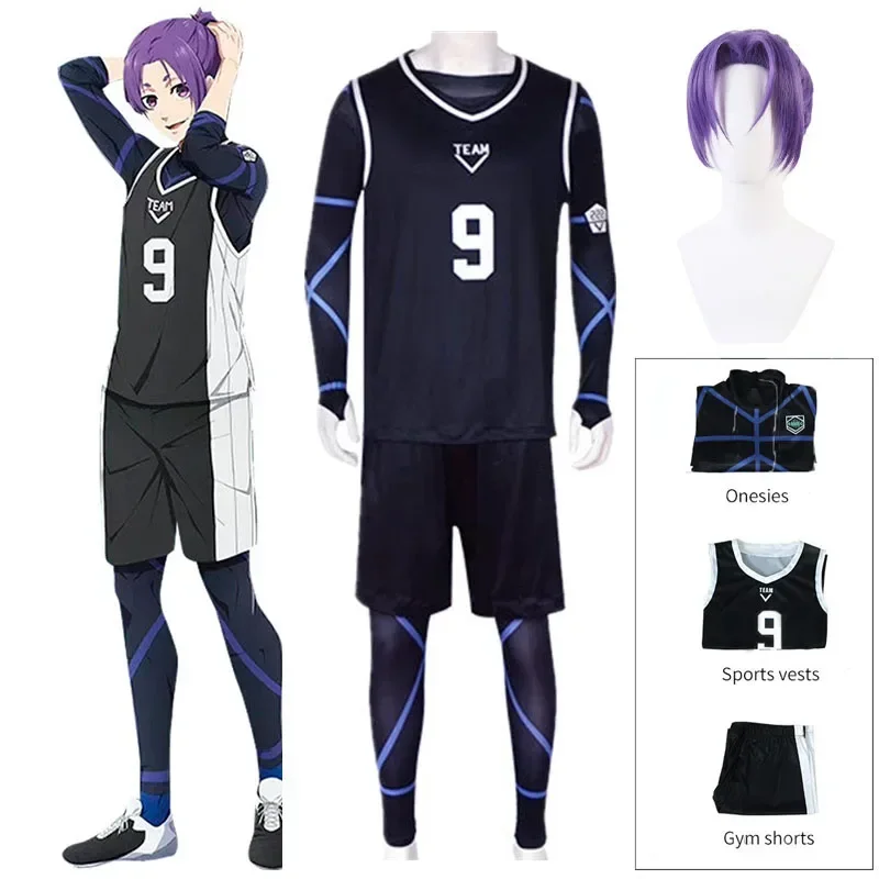 Reo Mikage Cosplay Costume Anime Blue Lock Mikage Reo Cosplay Bodysuit Football Jersey Team Jumpsuit Wig Costumes for Wan Women