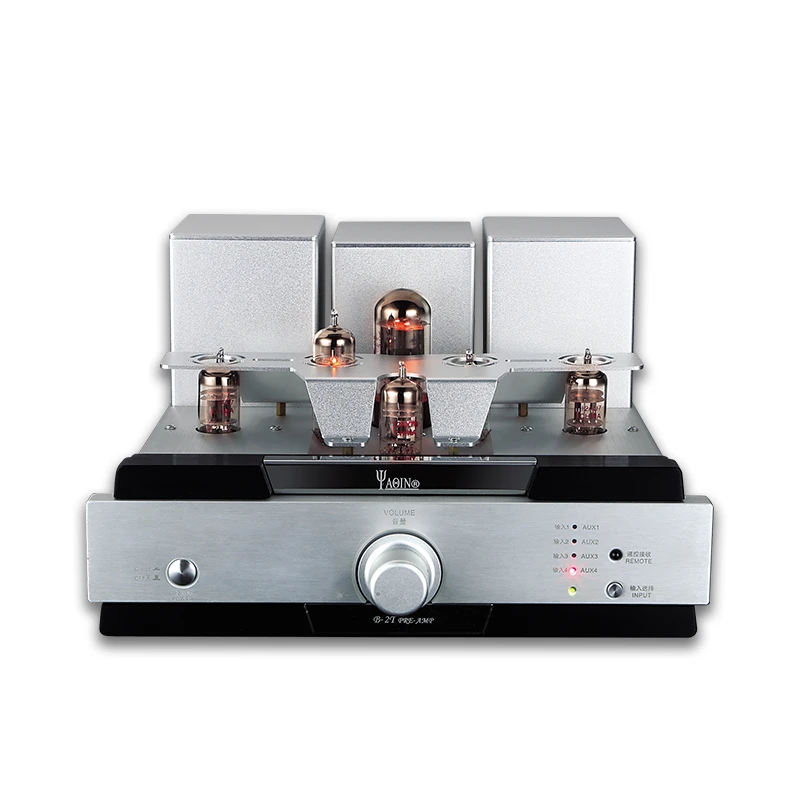 W-010 YAQIN B-2T Vacuum Tube Preamp Pre-amplifier Preamplifier 5AR4*1 EL84*1 12AX7*2 12AU7*2 With Remote Control AC110~220V