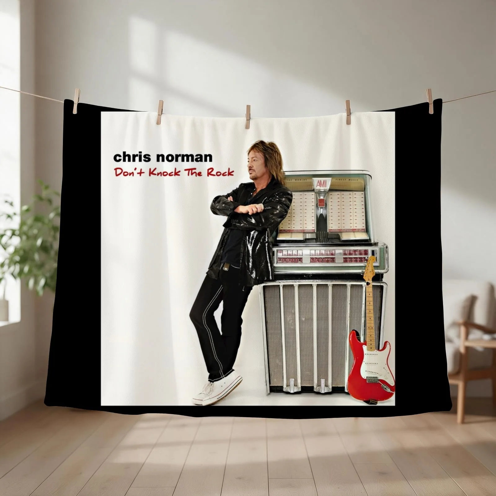 Chris Norman dont knock the rock Throw Blanket couch cozy soft plush fuzzy picnic outdoor blanket