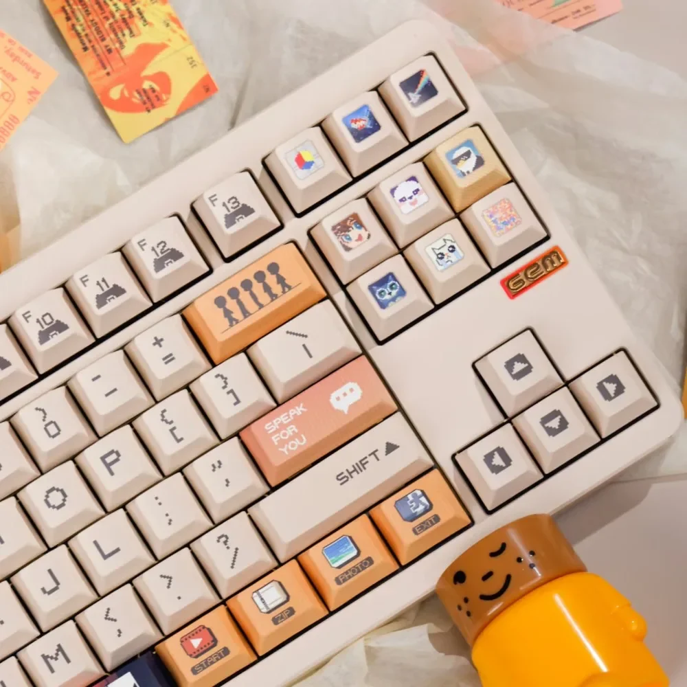 Urban Punk Theme Keycap Set 98key PBT Custom Personalized Keyboard Cap Cherry Profile KeyCap for Mechanical Keyboard 65/68/75/87