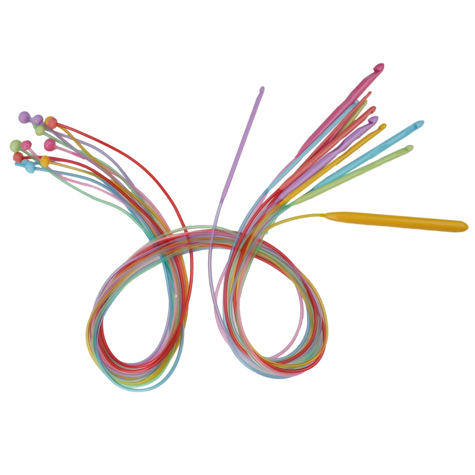 

12 размеров, афганские тунисские карбонизированные пластиковые крючки для вязания крючком 3,5-12 мм, аксессуары для шитья, вязальная машина, набор для вязания крючком