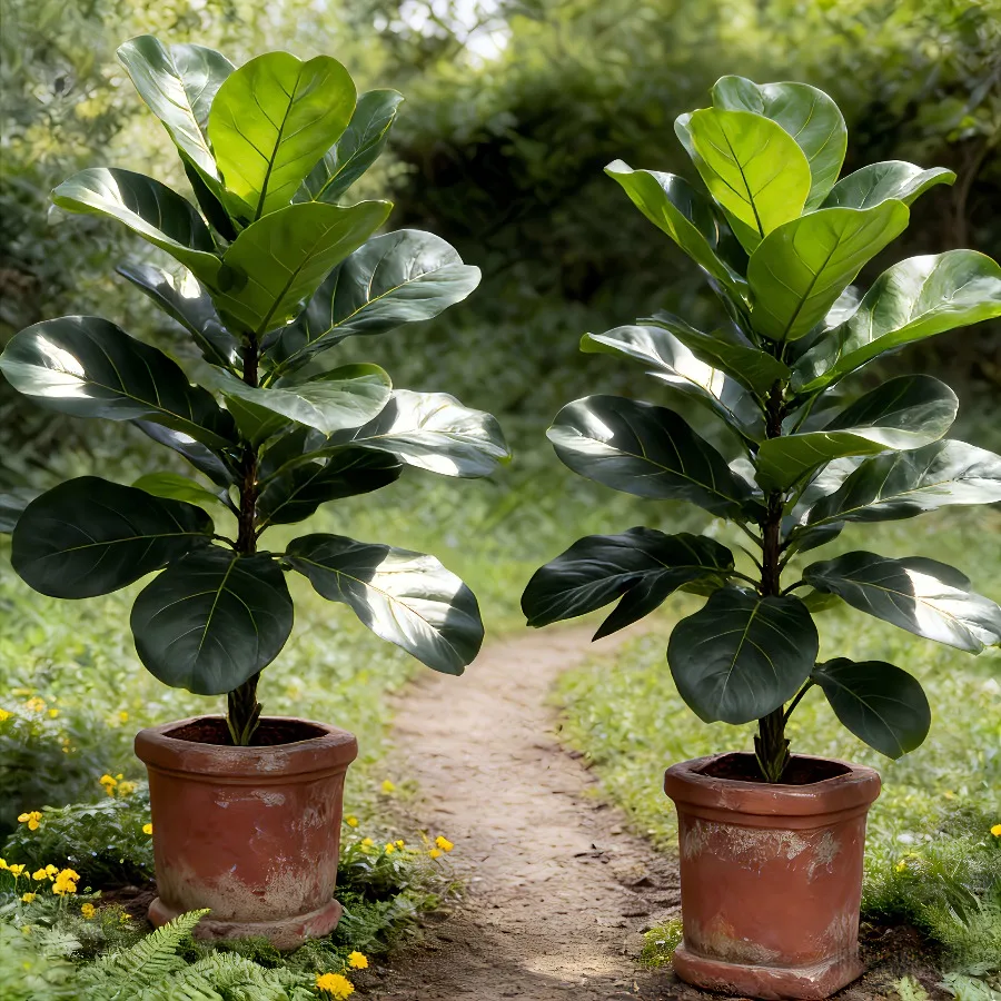 

2pcs Large Artificial Greenery Suitable for Outdoor/ Use - Realistic Lush Evergreen Plastic Plants with -Standing Potted Decor,
