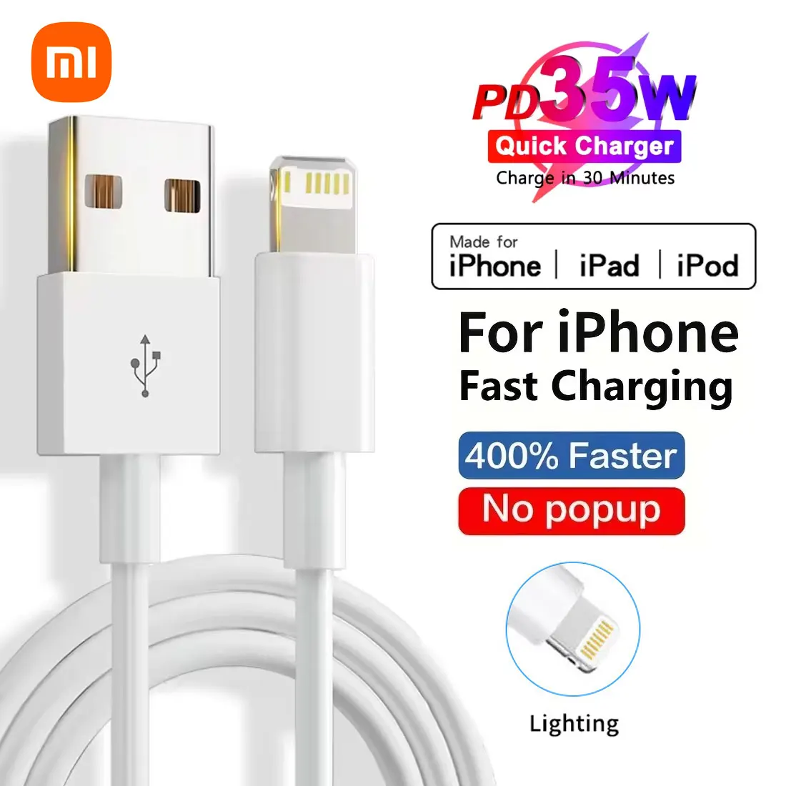 MFI認証取得済み充電ケーブル iPhone対応 10フィート USB to Lightning データケーブル iPhone 14 13 12 11 XS XR X Promax対応
