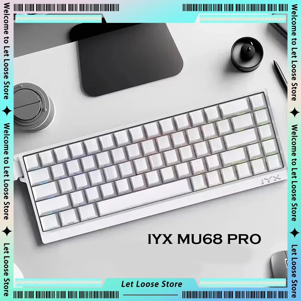 IYX MU68 Pro Mechanical Keyboards Hot Swap Low Delay Magnetic Switch E-sports Keyboard 8k RT0.04 RGB Backlight Wired Keyboards