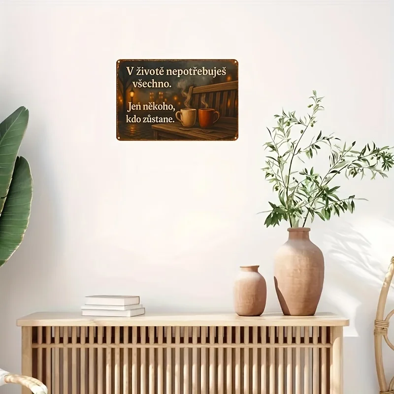 2D Flat Metal Sign in Czech Language, Suitable for Home, Restaurant, Café, Bar, Garage | Humorous Quotes/Life Sayings/Design