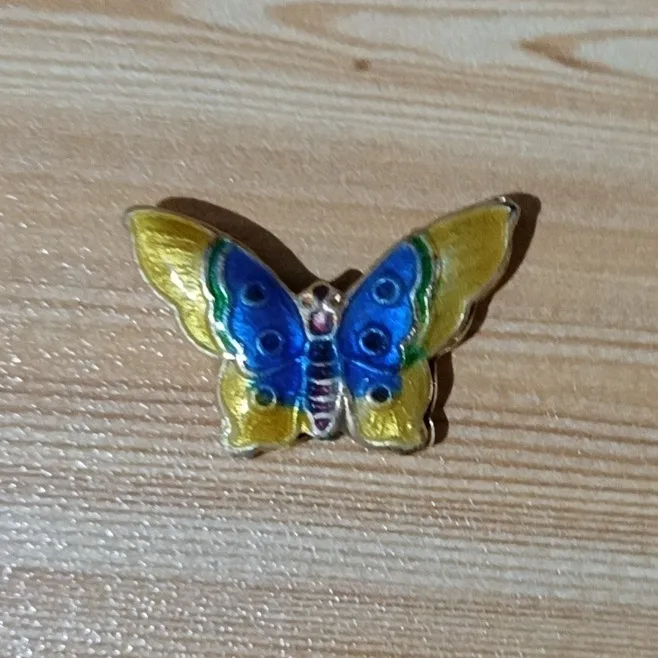 5Pcs Fashion Enamel Colored Butterfly Beads Cloisonne Accessories Chinese Intangible Cultural Heritage DIY Jewelry Making Beads