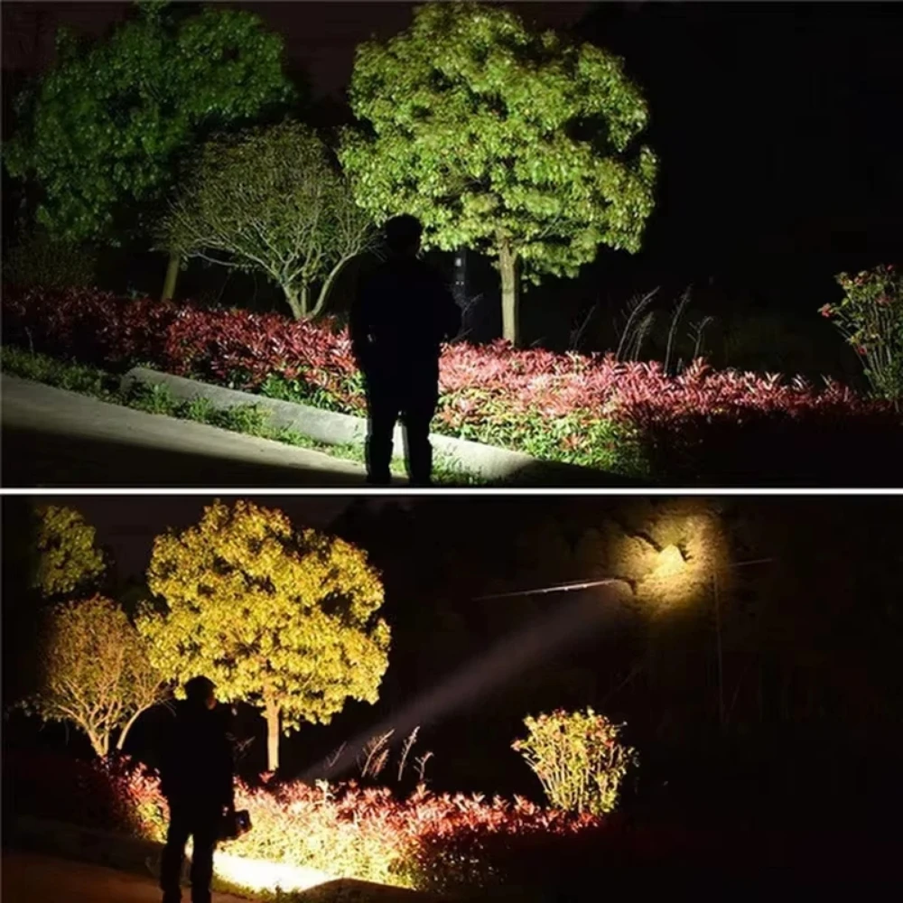 Super Bright High Power Searchlight USB Rechargeable Hand Lamp Waterproof Handheld Flashlight LED Work Spotlight Floodling Light