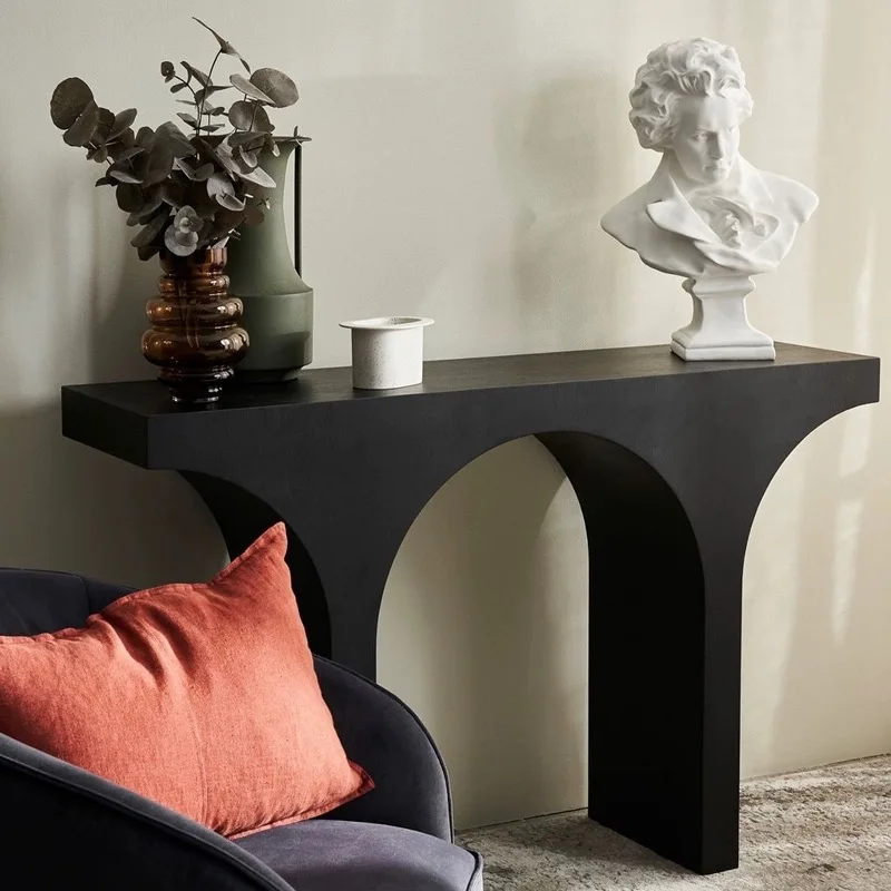 Modern White Or Black Hallway Entryway Console Table Living Room Wood Entrance Table