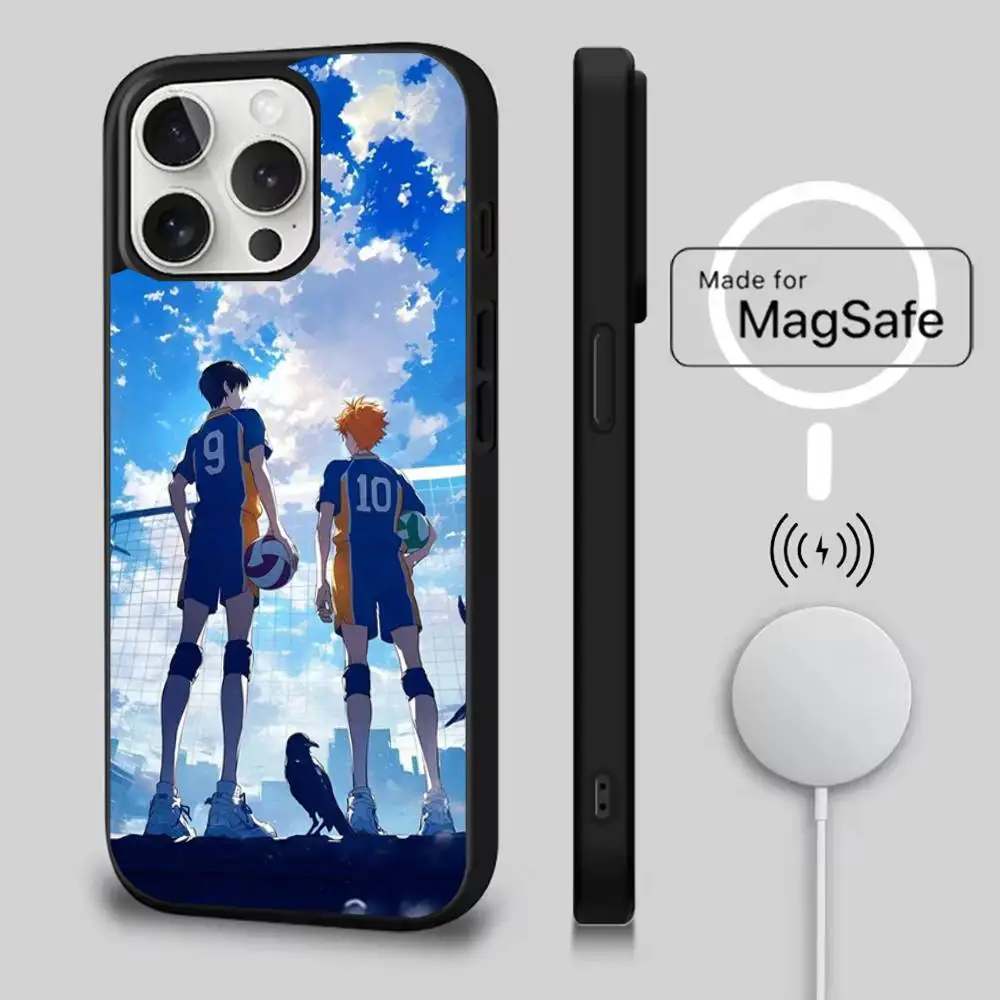 حافظة هاتف أنيمي H-Haikyuu Karasuno لهاتف آيفون 17,16,15,14,13,12,11,Pro,Max,Plus,Mini,SE4,E شحن لاسلكي مغناطيسي Magsafe #2