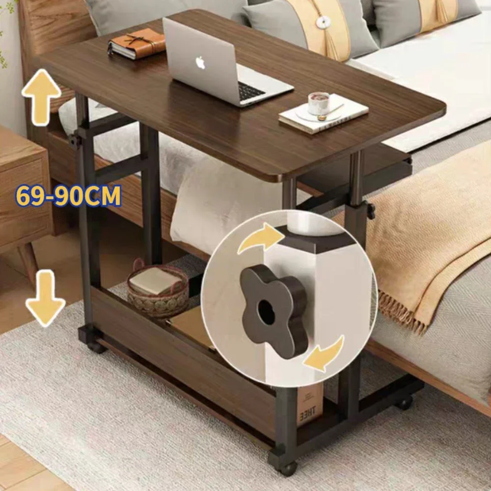 Adjustable Laptop Desks Widen Computer Table with Wheels Mobile Storage Desk Simple Study Table Desktop