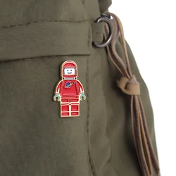 Astronaut Red Robot Enamel Pins Lovely Space Cartoon Robot Brooch Badges Accessories Gift Custom Lapel Clothes Hat Bag Jewelry