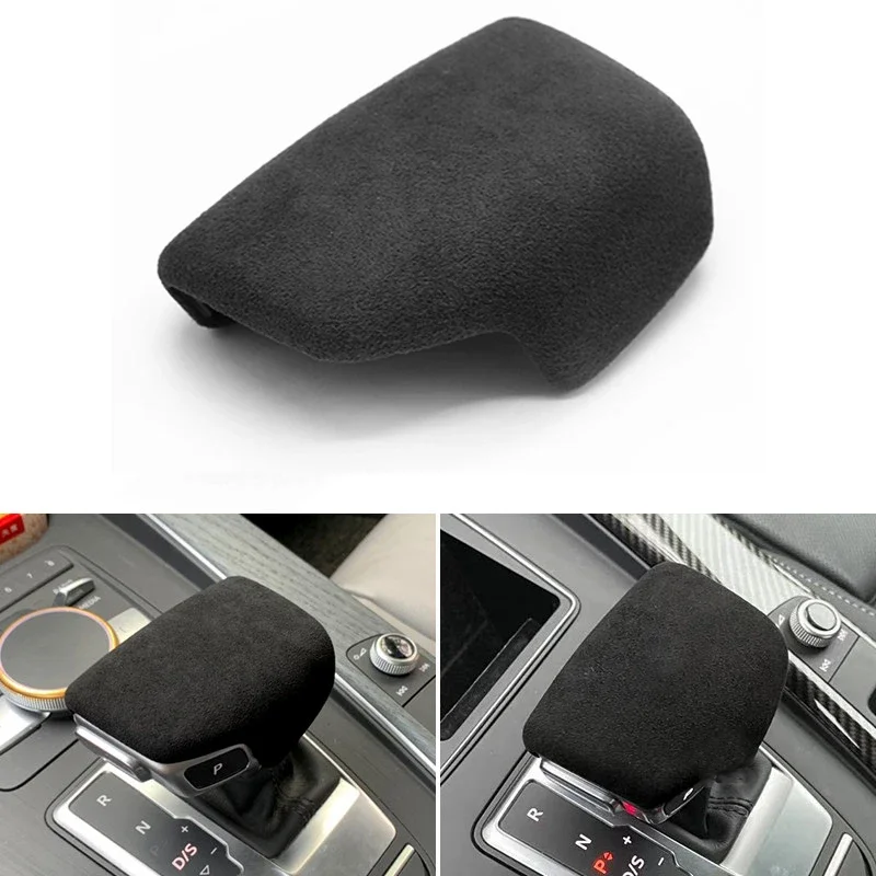 

Car Styling ABS + Suede Surface Selector Lever Handle Gear Shift Knob Head Handball Cover Trim For Audi A4 B9 A5 Q7 2017 2018