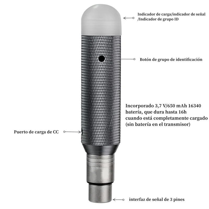 

A10R Wireless DMX512 Transmitter Receiver DMX Stage Light Wireless 2.4G Rechargeable Battery Run 16 Hours Receiver