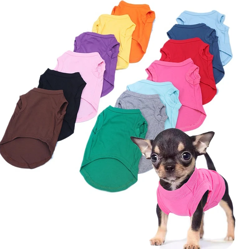 Blank Dog Clothes for Small Dogs, Summer Shirt, Chihuahua Bottoming T Shirts, Breathable Lightweight, Soft Puppy Apparel