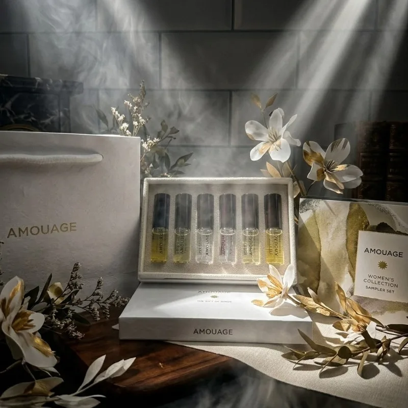 Set de Regalo de Muestras de la Colección Amouage para Mujer, 2ml 6, Colección de Fragancias de Lujo para Viaje, Elegantes Frascos de Muestra Exquisitos de Larga Duración
