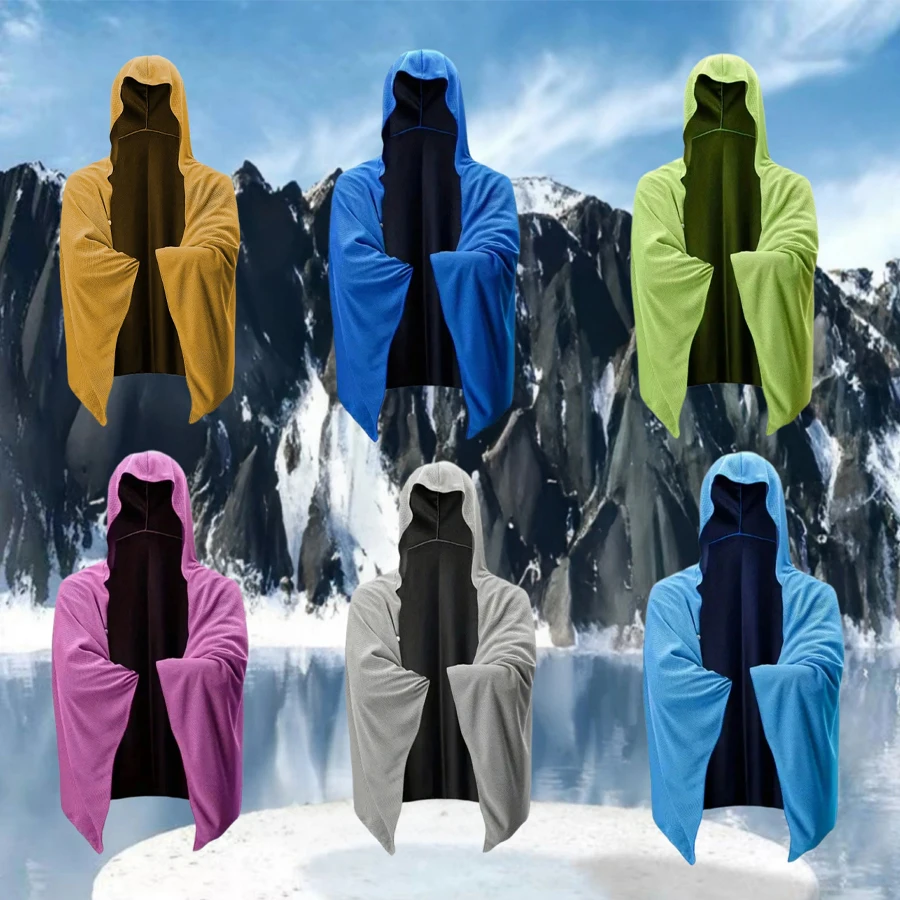 1-pcs Cooling Hoodie Towel, Neck and Face Cooling Towel, Quick Drying and Sweat Absorbent Exercise Workout Camping Cycling