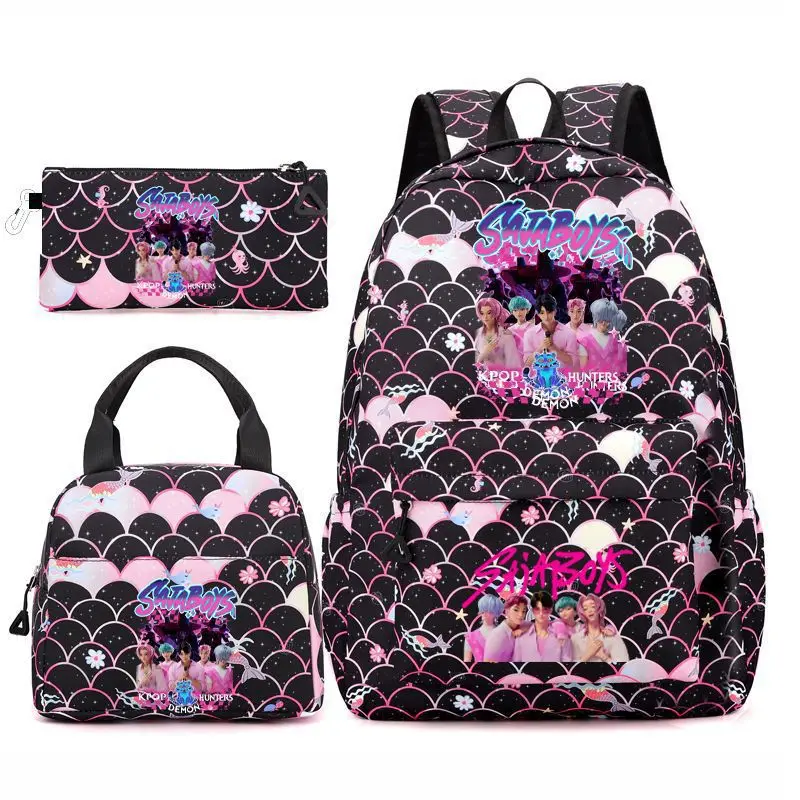 3 قطعة مجموعة KPop شيطان على ظهره هنتر طالب المراهقين المدرسية فتاة مراهقة السفر التدرج Mochilas حقيبة الغداء حقيبة الظهر
