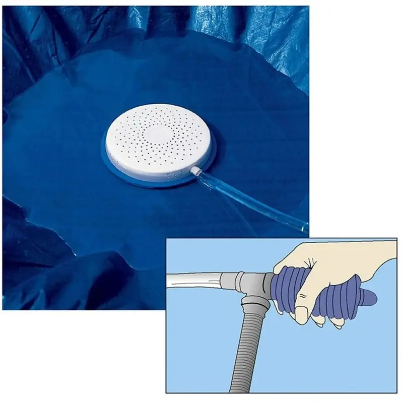 T22C Water Removal For Pool Covers Non Electric Siphon Pump Kit With Heavy Duty Drain Hose For Pool Maintenance