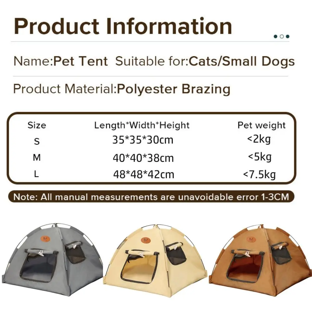 خيمة محمولة قابلة للطي للقطط الأليفة بتصميم مغلق قابلة للتنفس، بيت نوم للقطط، بيت حيوانات أليفة مستقر كبير للاستخدام الداخلي #6