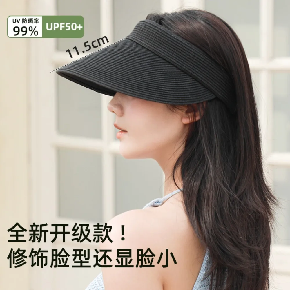 Prodotto esplosivo per specchi incrociati estivi 2025! Un cappello a cilindro con protezione solare in gomma nera a doppio strato indispensabile per i viaggi in vacanza