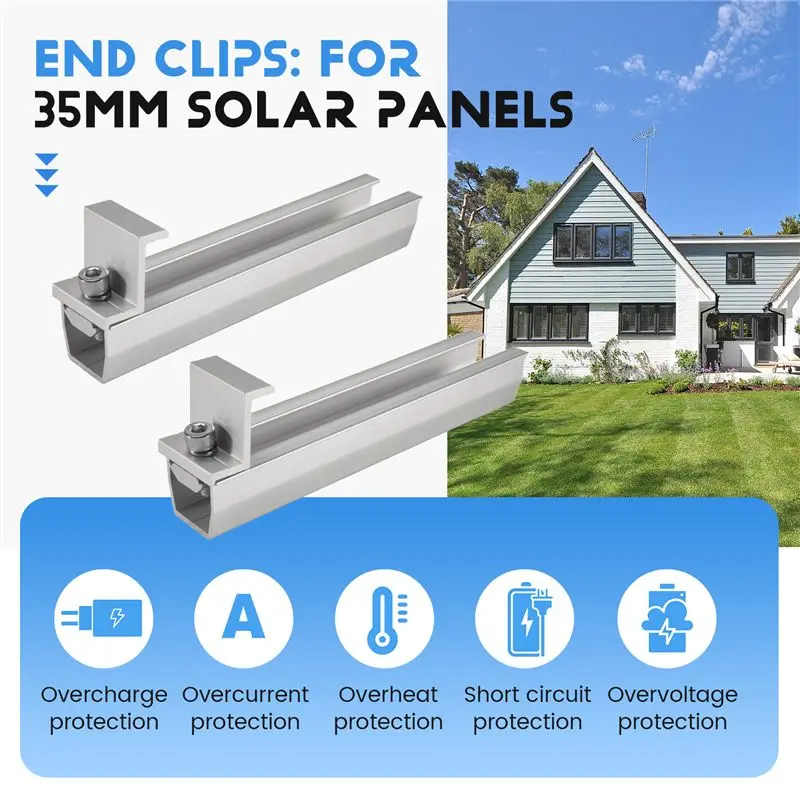 AT05-Solar Panel Mount Bracket Photovoltaic Panel Rail Solar Panel Mount Fastening Module With Mid For Trapezoidal Roof 30Mm Dur