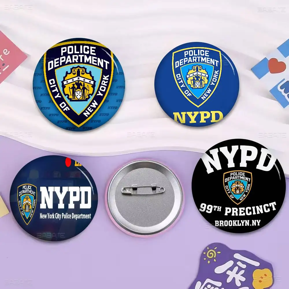 N-New York City Police Department NYPD 58mm Cute Series Pins Funny Badge Interesting Cartoon Animals Brooches Backpack Gift