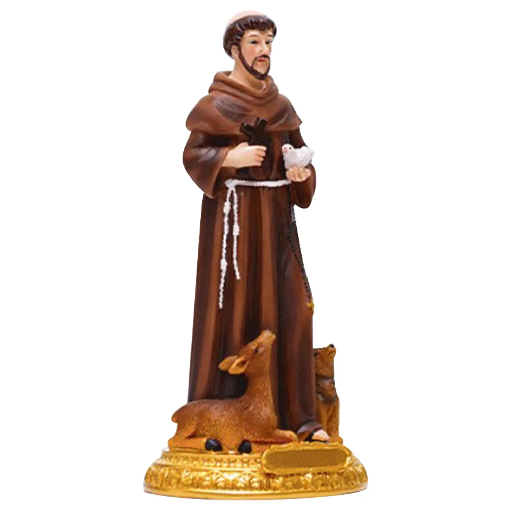

Resin Statue Desk Decoration Sacred Ornament for Home Office Study Room Shelf Decor Catholic Figure Figurines