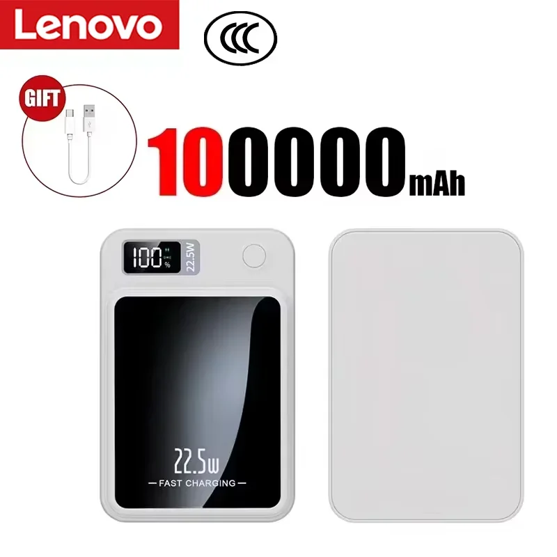 Lenovo 2027 200000mAh Kabellose Magnetische Powerbank für Magsafe Tragbares Schnellladegerät Mobile Batterie für Xiaomi iPhone Samsung