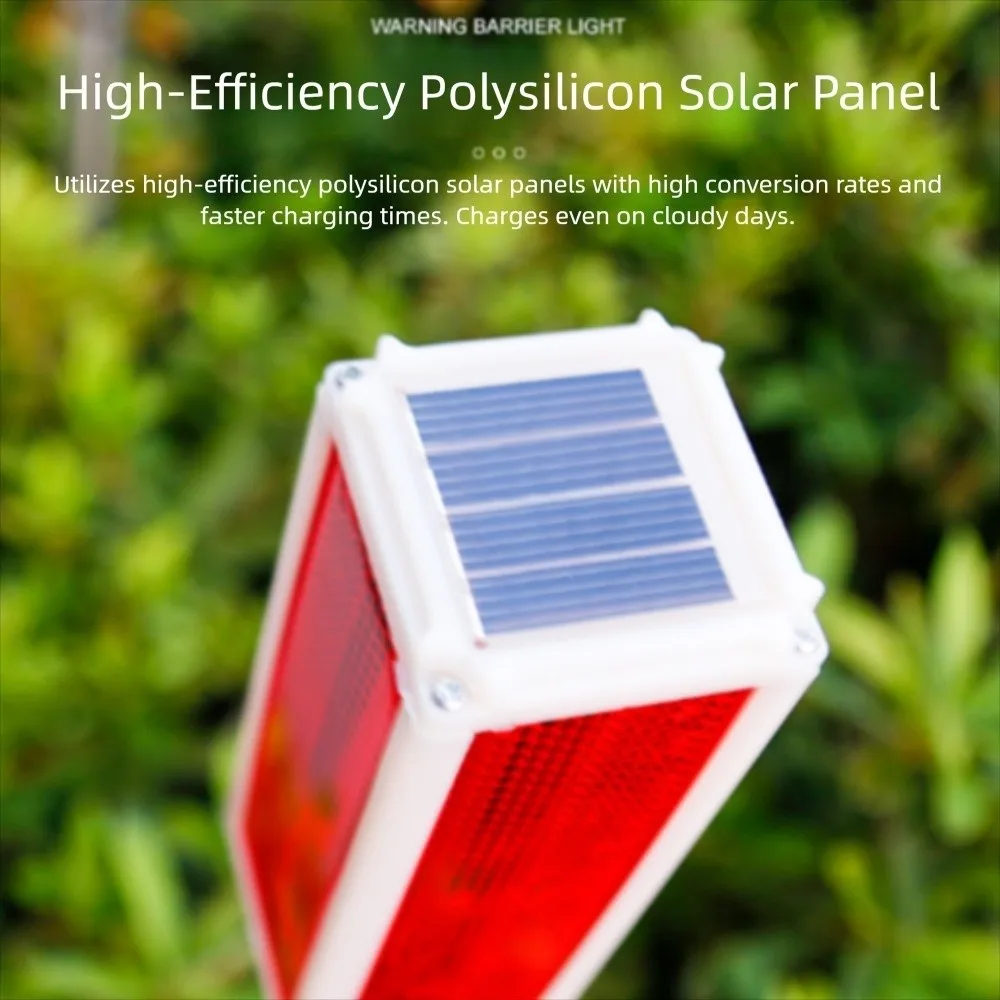 

Led Flashing Solar Barricade Light Stainless Steel Warning Light Traffic Roadside Lights Light Strobe Waterproof