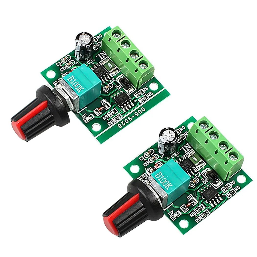 Controlador de velocidade pwm, 2 peças, interruptor de driver ajustável, baixa tensão, controlador de velocidade do motor dc com botão 1.8v 3v 5v 6v 12v 2a 30w