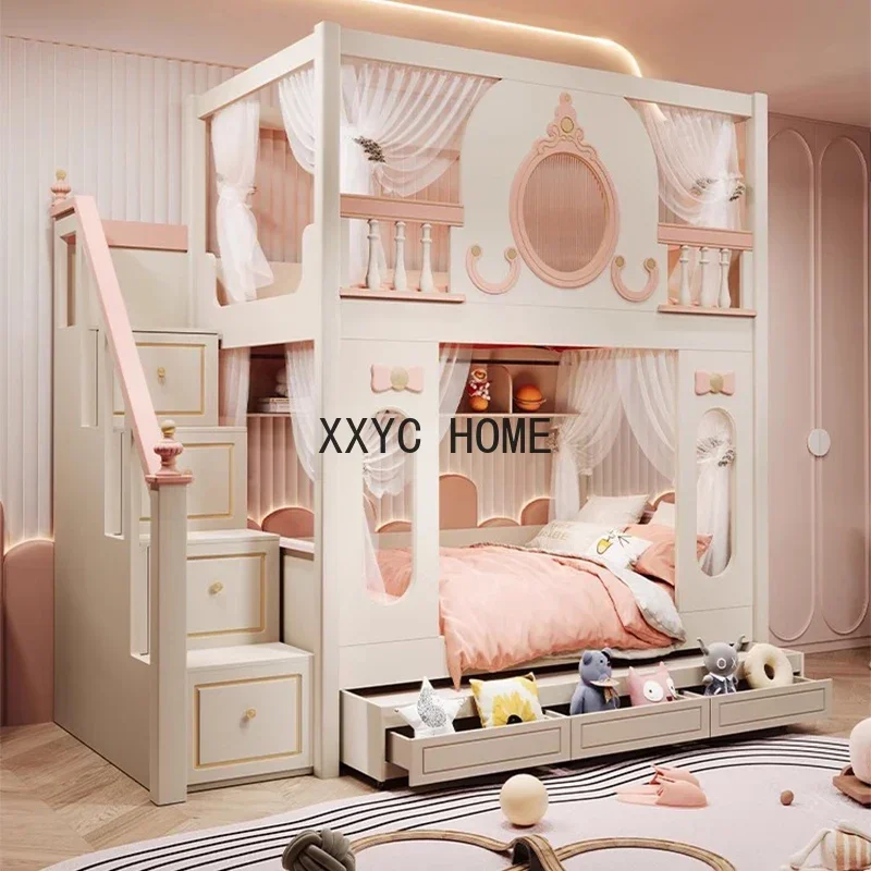 

Luxury Bunk Children Beds Princess Modern Boys Loft Children Beds Bedroom Storage Camas Infantiles Kids Bed Set Furniture BL50CB