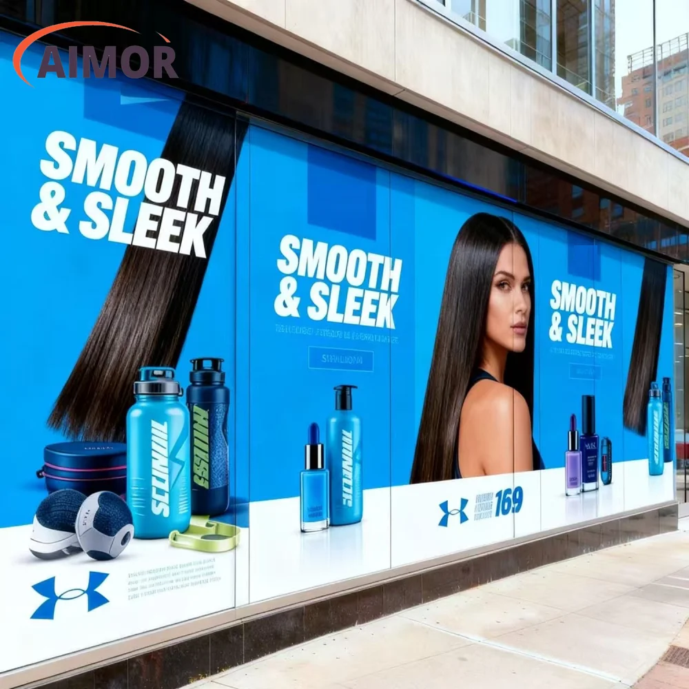 

AIMOR Customized window film decoration sticker glass advertising print image printing logo one-way perspective privacy film