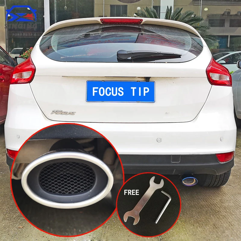 

Car Auto Exhaust Muffler Rear Tail Throat Liner Accessories Decoration parts For Ford Focus 2 3 4 Fusion Fiesta MK2 MK3 MK4